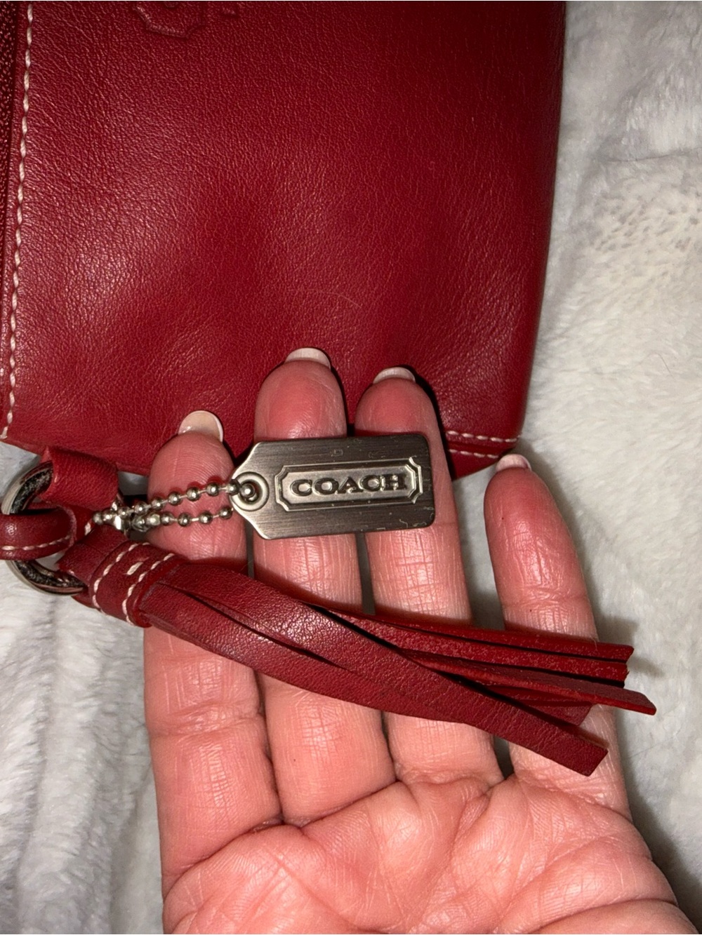 Coach Red Leather Wristlet - Picture 4 of 6